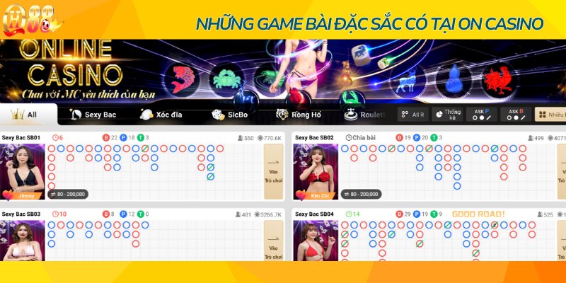 Các sản phẩm game bài được cung cấp cho người dùng